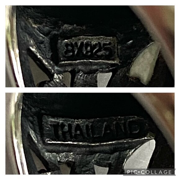 Sterling Silver 925 Thailand Turquoise Multi Gemstone Dome Statement Ring 7.75 - Picture 8 of 16